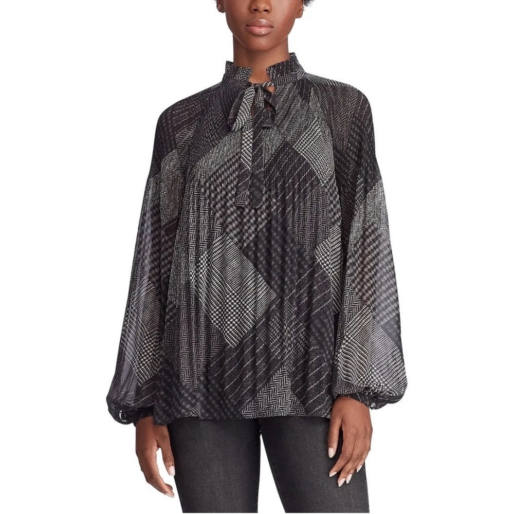 LAUREN RALPH LAUREN tie neck blouse